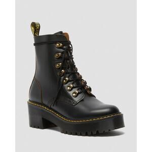 Dr. Martens Leona Vintage Smooth Leather Heeled Boots - 9